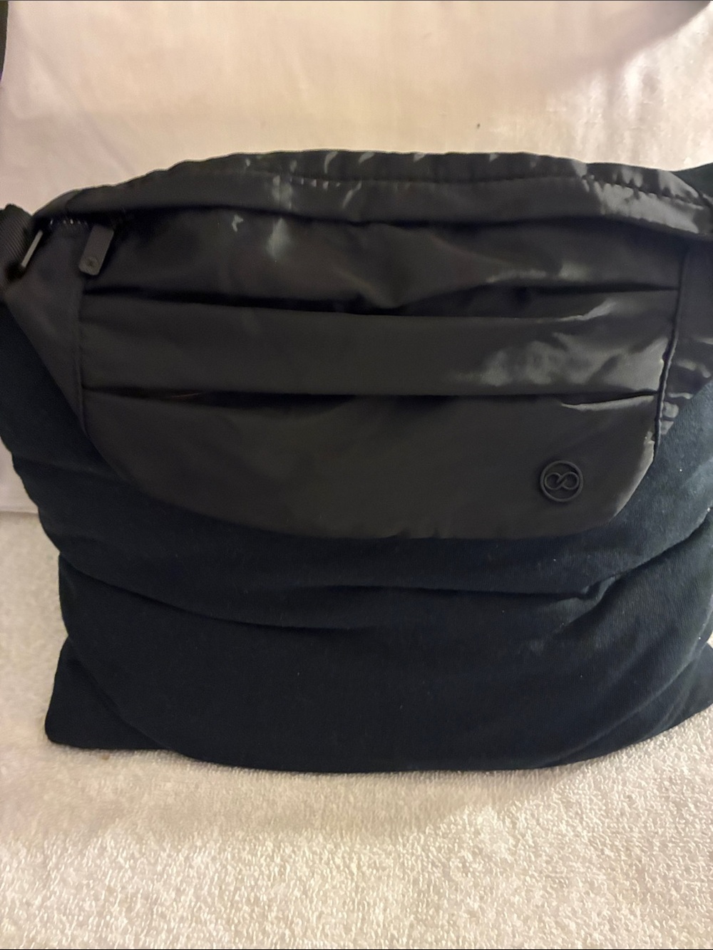 Black Men's Sling Belt Bag with Subtle Logo